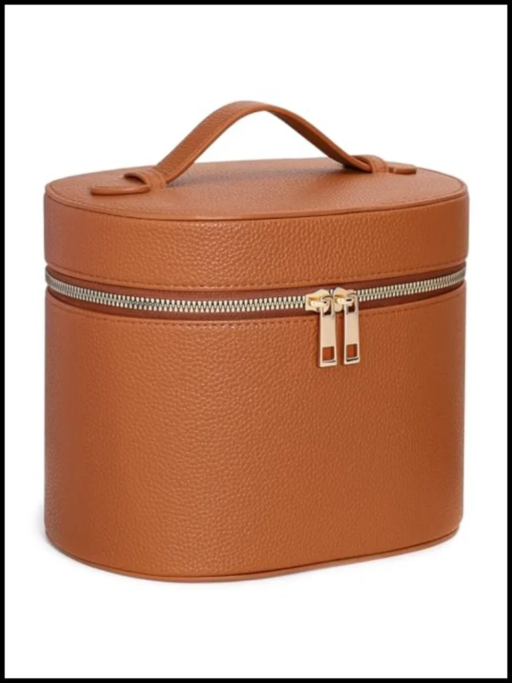 Leather Cosmetic Bag Makeup Organizer Case Travel Toiletry Bag with Removable